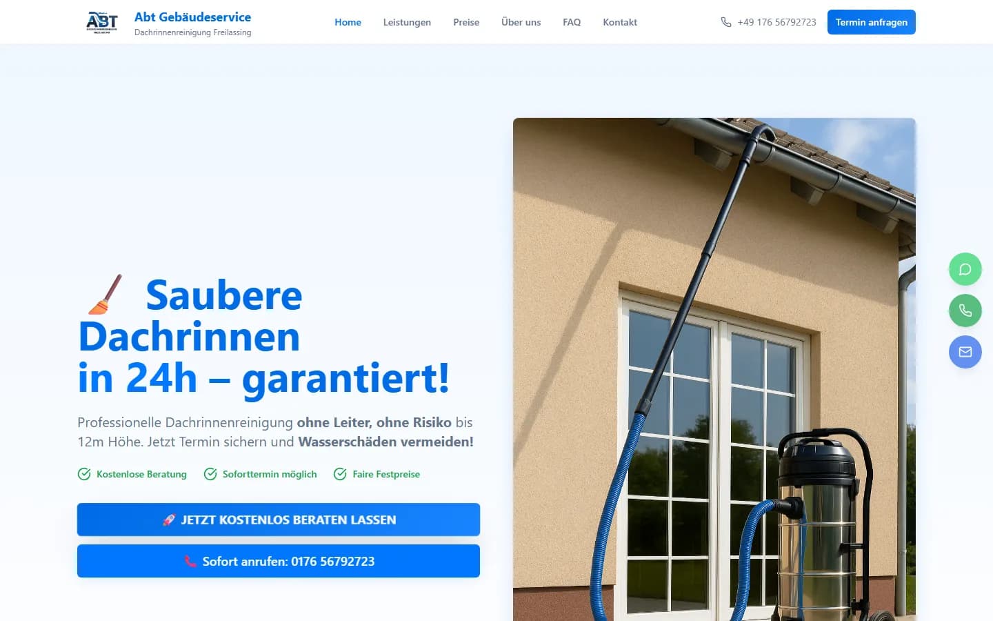 Website ABT Dachrinnenreinigung