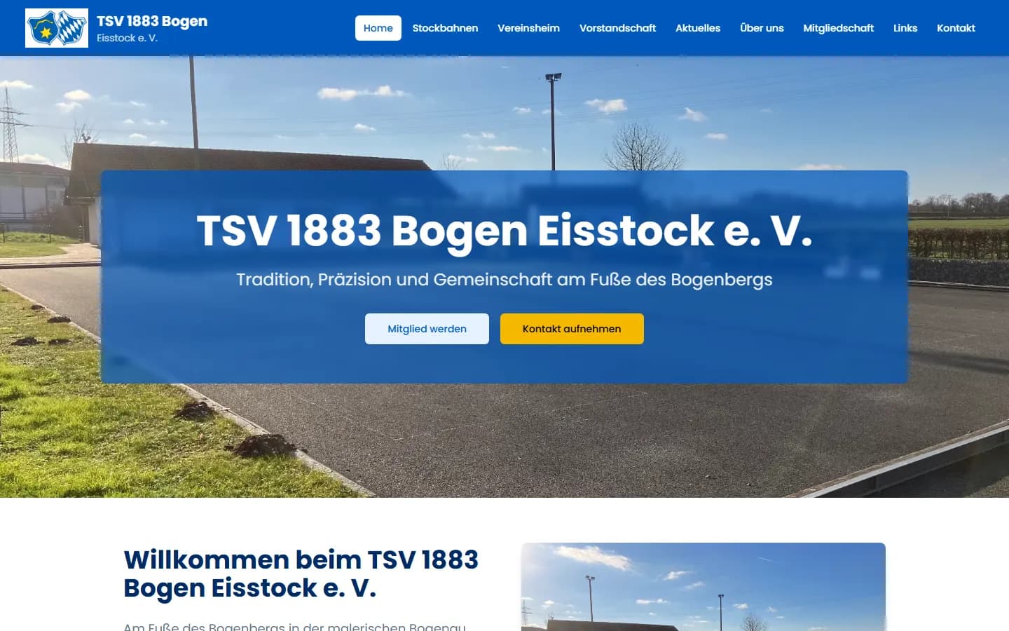 Website TSV Bogen Eisstock
